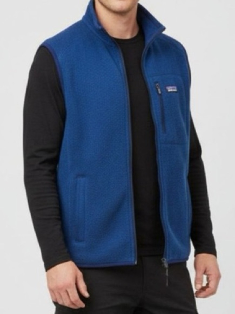 Patagonia Better Sweater Vest Mens Size Small Blue Full Zip Fleece Lined